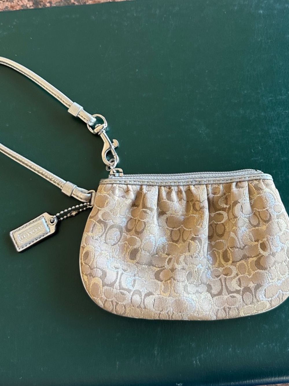 Coach y2k metallic logo print  Signature Wristlet wallet
